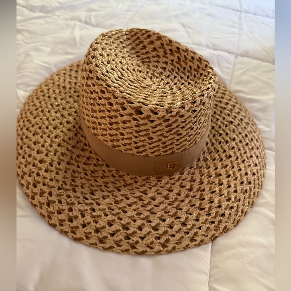 Eric Javits Tan Woven Sun Hat Cannes II Wide Brim Woven Fedora?